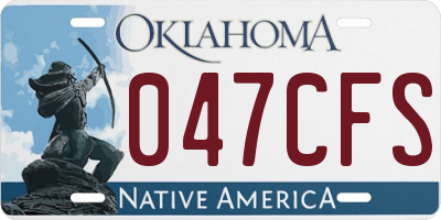 OK license plate 047CFS