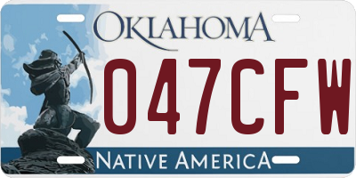 OK license plate 047CFW