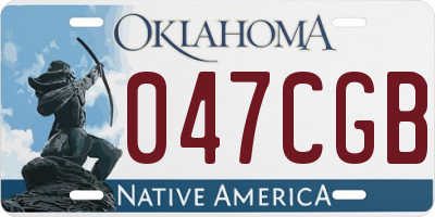 OK license plate 047CGB