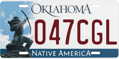 OK license plate 047CGL