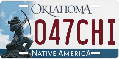 OK license plate 047CHI