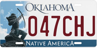 OK license plate 047CHJ