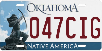 OK license plate 047CIG