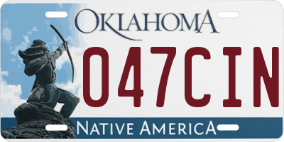 OK license plate 047CIN