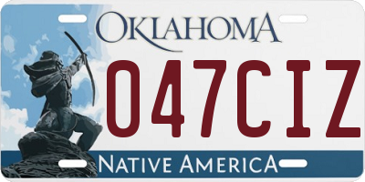 OK license plate 047CIZ