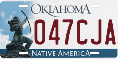 OK license plate 047CJA