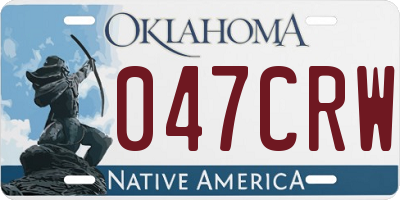 OK license plate 047CRW