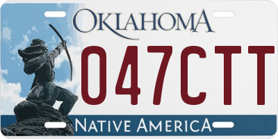 OK license plate 047CTT