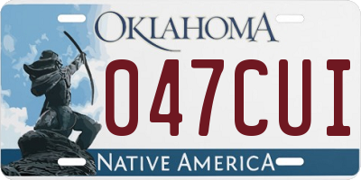 OK license plate 047CUI