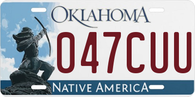 OK license plate 047CUU