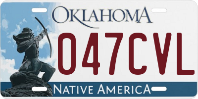 OK license plate 047CVL
