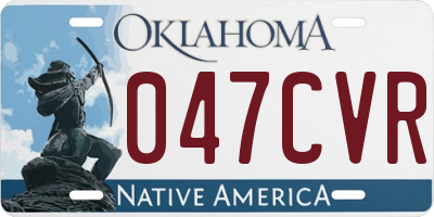 OK license plate 047CVR
