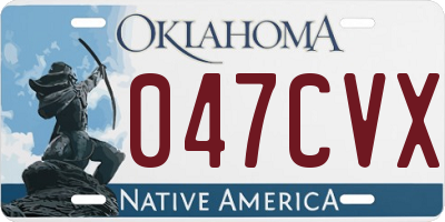 OK license plate 047CVX