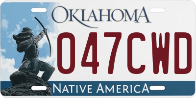 OK license plate 047CWD
