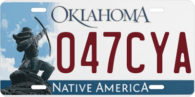OK license plate 047CYA