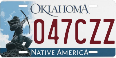 OK license plate 047CZZ