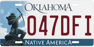 OK license plate 047DFI