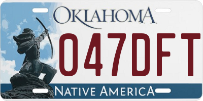 OK license plate 047DFT