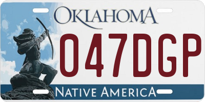 OK license plate 047DGP