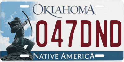 OK license plate 047DND
