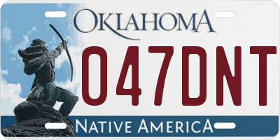 OK license plate 047DNT
