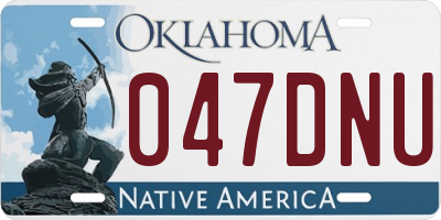 OK license plate 047DNU