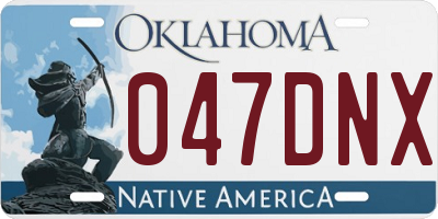 OK license plate 047DNX
