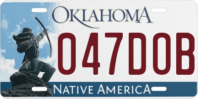 OK license plate 047DOB