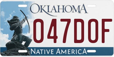 OK license plate 047DOF
