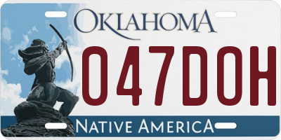 OK license plate 047DOH