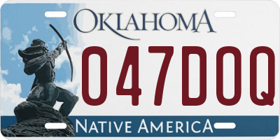 OK license plate 047DOQ