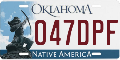 OK license plate 047DPF