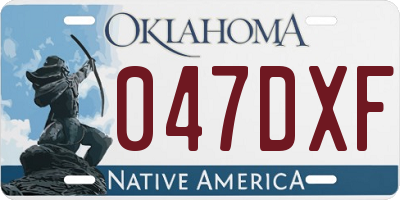 OK license plate 047DXF