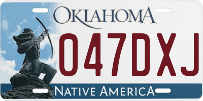 OK license plate 047DXJ