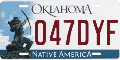 OK license plate 047DYF