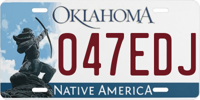 OK license plate 047EDJ