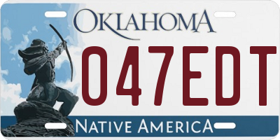 OK license plate 047EDT