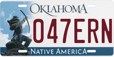 OK license plate 047ERN