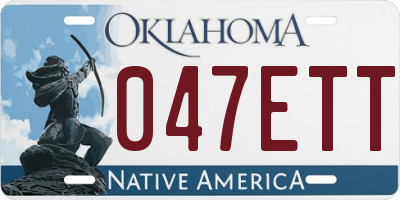 OK license plate 047ETT