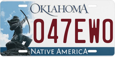 OK license plate 047EWO
