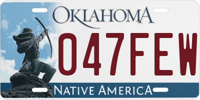 OK license plate 047FEW