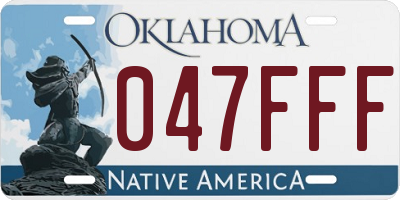 OK license plate 047FFF