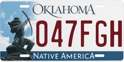 OK license plate 047FGH