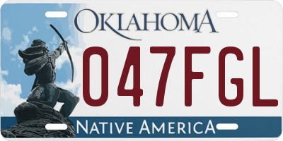OK license plate 047FGL