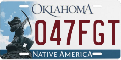 OK license plate 047FGT