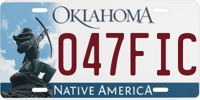 OK license plate 047FIC