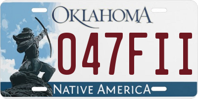 OK license plate 047FII