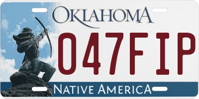 OK license plate 047FIP