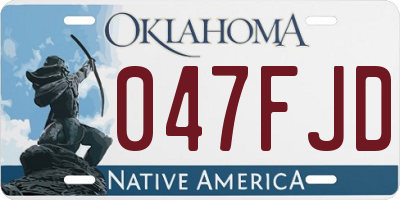 OK license plate 047FJD
