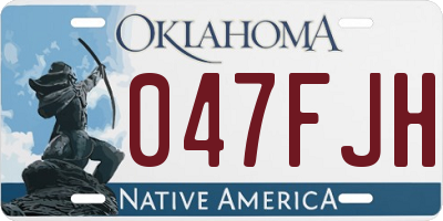 OK license plate 047FJH